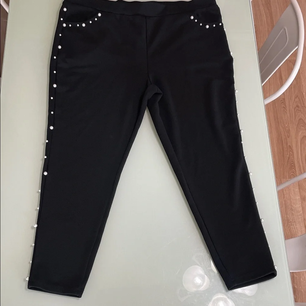 Black pants with Pearl Accents